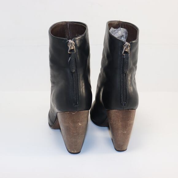 Coclico Black Leather Wedge Ankle Boots Made in Spain Size 37 (US6-6.5) - Picture 4 of 8